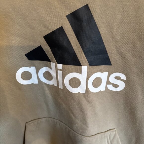 NEW Adidas Light Brown Sweatshirt with Black & White Logo - Size 10-12 - Picture 4 of 5